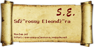 Sárossy Eleonóra névjegykártya